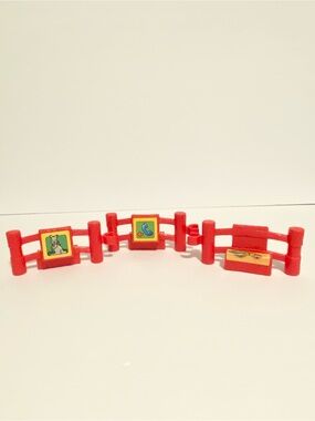 Little People Red Fence Zoo Playset Animals Enclosure Fencing 4/$20 🛑